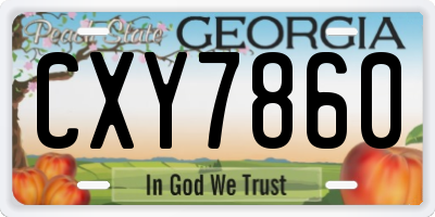 GA license plate CXY7860