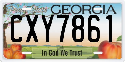 GA license plate CXY7861