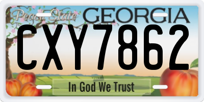 GA license plate CXY7862