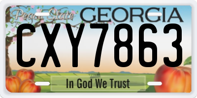 GA license plate CXY7863