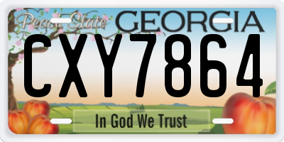 GA license plate CXY7864
