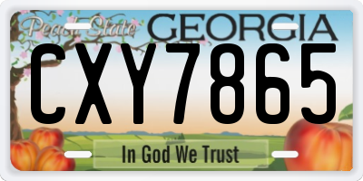 GA license plate CXY7865