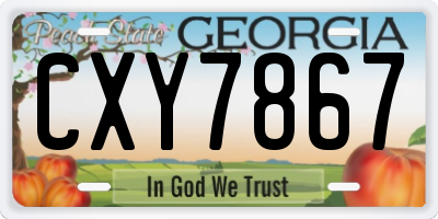 GA license plate CXY7867