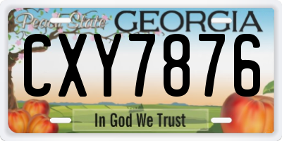 GA license plate CXY7876