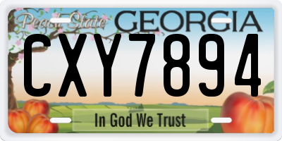 GA license plate CXY7894