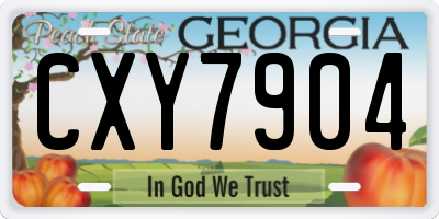 GA license plate CXY7904