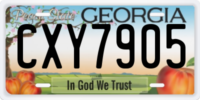GA license plate CXY7905
