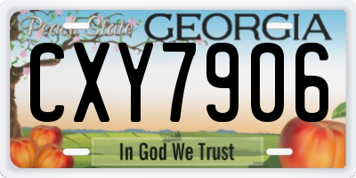 GA license plate CXY7906