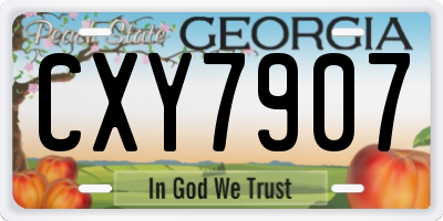 GA license plate CXY7907