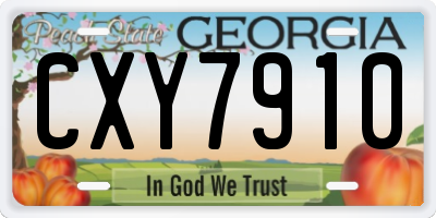 GA license plate CXY7910