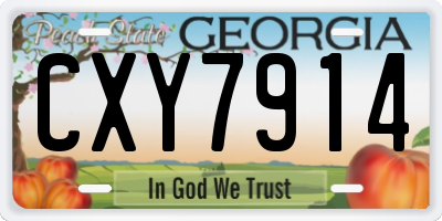 GA license plate CXY7914