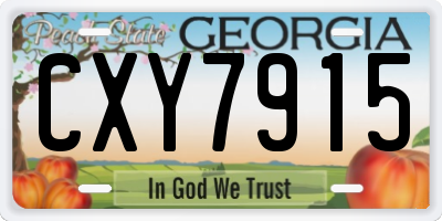 GA license plate CXY7915