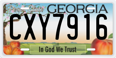 GA license plate CXY7916