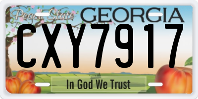 GA license plate CXY7917