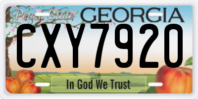 GA license plate CXY7920