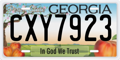 GA license plate CXY7923