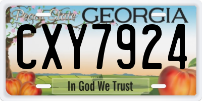 GA license plate CXY7924