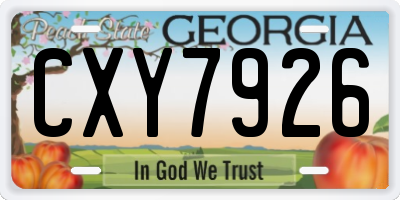 GA license plate CXY7926