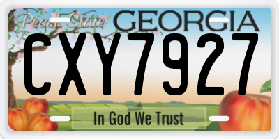 GA license plate CXY7927