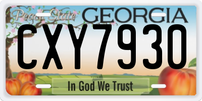 GA license plate CXY7930
