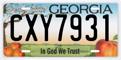 GA license plate CXY7931