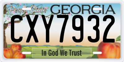 GA license plate CXY7932