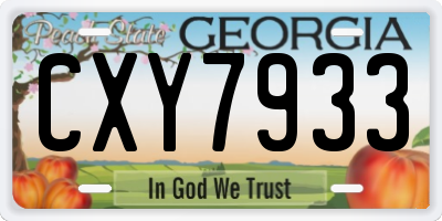 GA license plate CXY7933