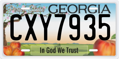 GA license plate CXY7935
