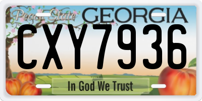 GA license plate CXY7936
