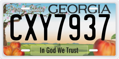 GA license plate CXY7937