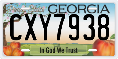 GA license plate CXY7938