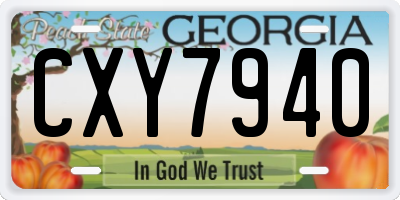 GA license plate CXY7940