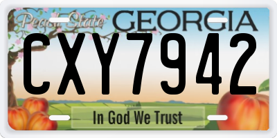 GA license plate CXY7942