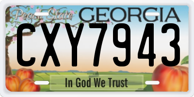 GA license plate CXY7943