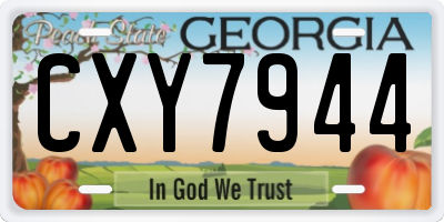 GA license plate CXY7944