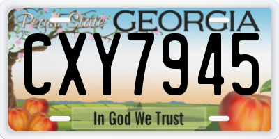 GA license plate CXY7945