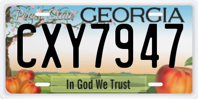 GA license plate CXY7947