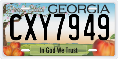GA license plate CXY7949