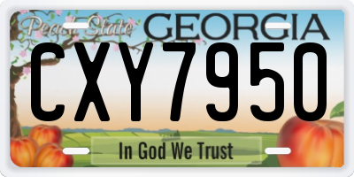 GA license plate CXY7950