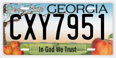 GA license plate CXY7951