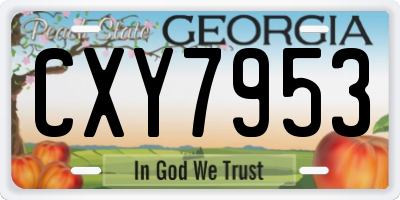 GA license plate CXY7953