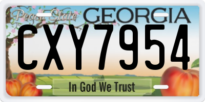GA license plate CXY7954