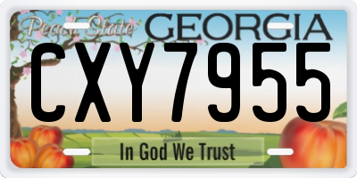 GA license plate CXY7955