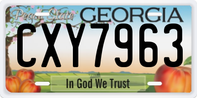 GA license plate CXY7963