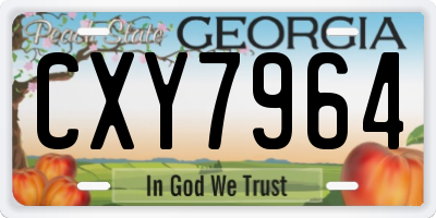 GA license plate CXY7964