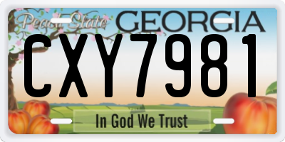 GA license plate CXY7981