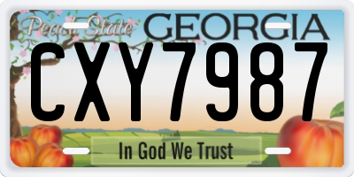 GA license plate CXY7987