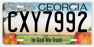 GA license plate CXY7992
