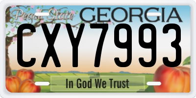 GA license plate CXY7993