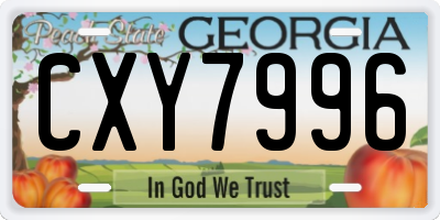 GA license plate CXY7996